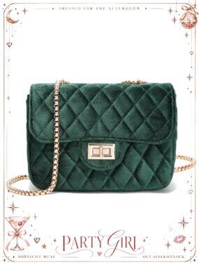 Quilted Crossbody Bag Chain Shoulder Purse Twist Turn Lock Flap Mini